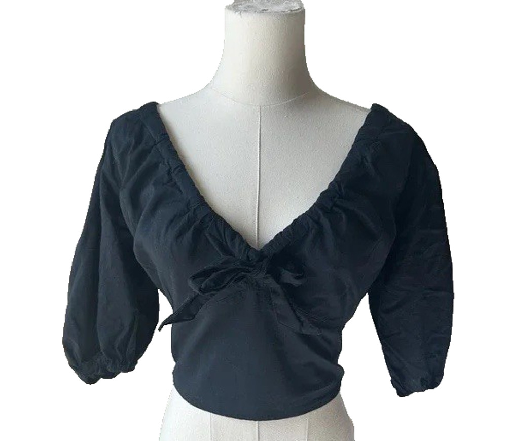 Abercrombie & Fitch Shirt Womens Medium Coquette Short Sleeve Feminine Blouse